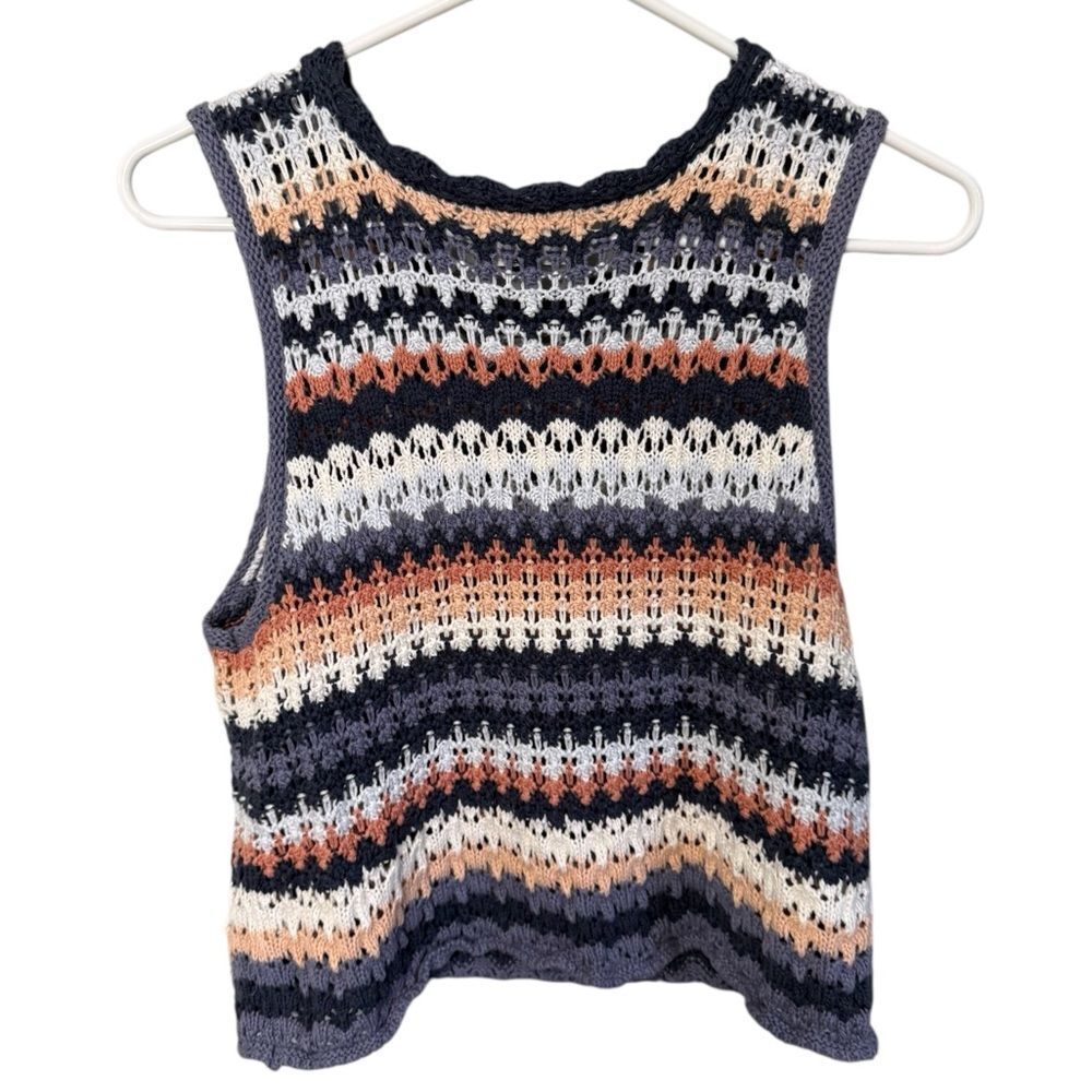 Universal Thread Crochet Knit Tank Top Striped Boho Cottagecore Size L - Picture 6 of 6